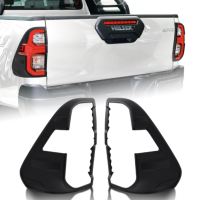 2021+ HILUX BLACK TAIL LIGHT COVERS FULLY LOADED